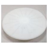 Vtg Anchor Hocking Milk Glass Starburst Cake Stand