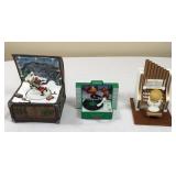 Music Boxes On Shelf
