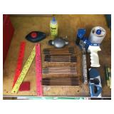 Contents of Drawer-Measuring Sticks/Chalk Lines/Et