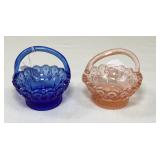 Miniature Cobalt/Depression Pink Baskets