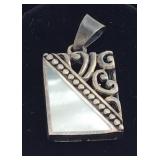Sterling Silver Mother of Pearl Inlay Pendant