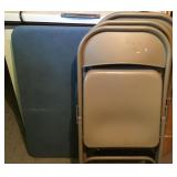 Card Table/3 Metal Folding Chairs