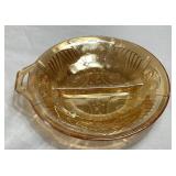 Indiana Glass Marigold Carnival Glass Relish Dish
