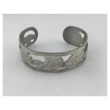 Veg Kirk Stieff Pewter Floral Cutout Bracelet
