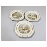 Trio of Currier & Ives Decorative Plates