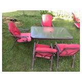Glass Top Rectangle Patio Table/4 Chairs