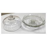 Vtg Anchor Hocking Cake Plate w/ Lid
