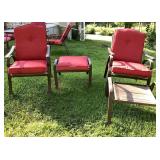 2 Adjustable Patio Chairs 2 Ottomans