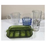Vtg Glass Pitchers/Candy Bowl/ Ball Jar w/ Lid