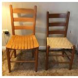 2 Vtg Ladder Back Chairs