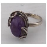 Size 5.5 Sterling Silver Purple Stone Ring