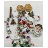 Lot of Christmas Jewelry