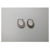 10K Gold 2 Tone Hoop Earrings-Approx 1 Gram