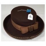 Vintage Women's  Cappelli Brown Wool Boater Hat