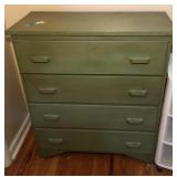 Vtg Solid Wood Small Chest of Drawers-32x15x37 In.