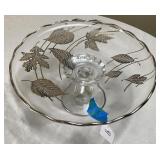 Silver City 'Forest' Pattern Glass  Cake Stand
