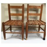 Pair of Vtg Wooden Childs Chairs