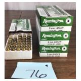 4 Boxes Remington UMC 9mm Luger Ammunition
