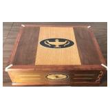 Wood Desk Set Inlaid Box w/ Accessories