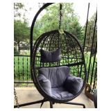 Wicker-Style Egg Chair w/ Stand
