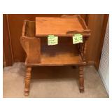 Wood Side Table w/ Magazine Rack