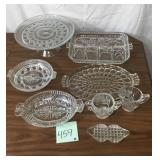 Pressed Glass Serving Pc Assorted