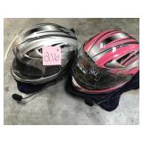 Pair Of Full Face Motorcycle Helmets