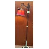 Wrought Iron Jadeite Base Floor Lamp