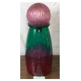 Art Glass Decanter w/ Sphere Stopper