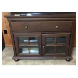 Dark Wood Media Console Cabinet