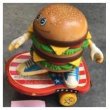 Vintage Hamburger Character Skateboard Toy