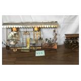 Metal Street Scene Wall Art And Miniature Cart