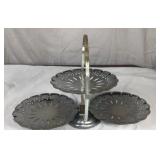Silver-Tone Metal Three-Tier Stand