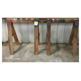 Pair Of Heavy Duty Wooden Sawhorses
