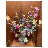 Silk Floral Arrangement in Ceramic Vase
