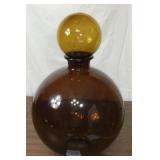 Large Amber Glass Decanter 21 In.