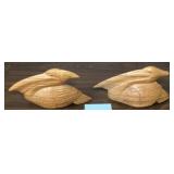 Hand-Carved Wooden Pelican Figurines