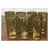 Gold-Tone Caddy w/ Six Lattice Tumblers