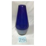 Cobalt Blue And Clear Glass Vase