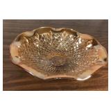 Peach Carnival Glass Bowl