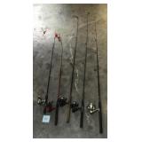 Assorted Fishing Rods And Spinning Reels