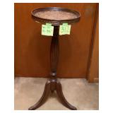 Wood Pedestal Table 17in W x 33in H