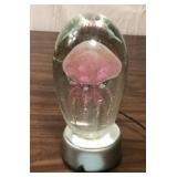 Jellyfish Art Glass Paperweight Lighted