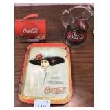 Coca-Cola Tray, Lunchbox, And Pitcher