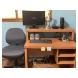 Computer Desk w/ Office Chair & Electronics