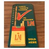 L&M Cigarettes Metal Thermometer 13.25 In