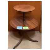 Two-Tier Round Wood Table