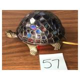 Stained Glass Style Turtle Accent Lamp