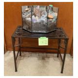 Hexagonal Glass Terrarium on Metal Stand