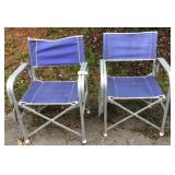 Pair Of Folding Aluminum Snack Chairs
